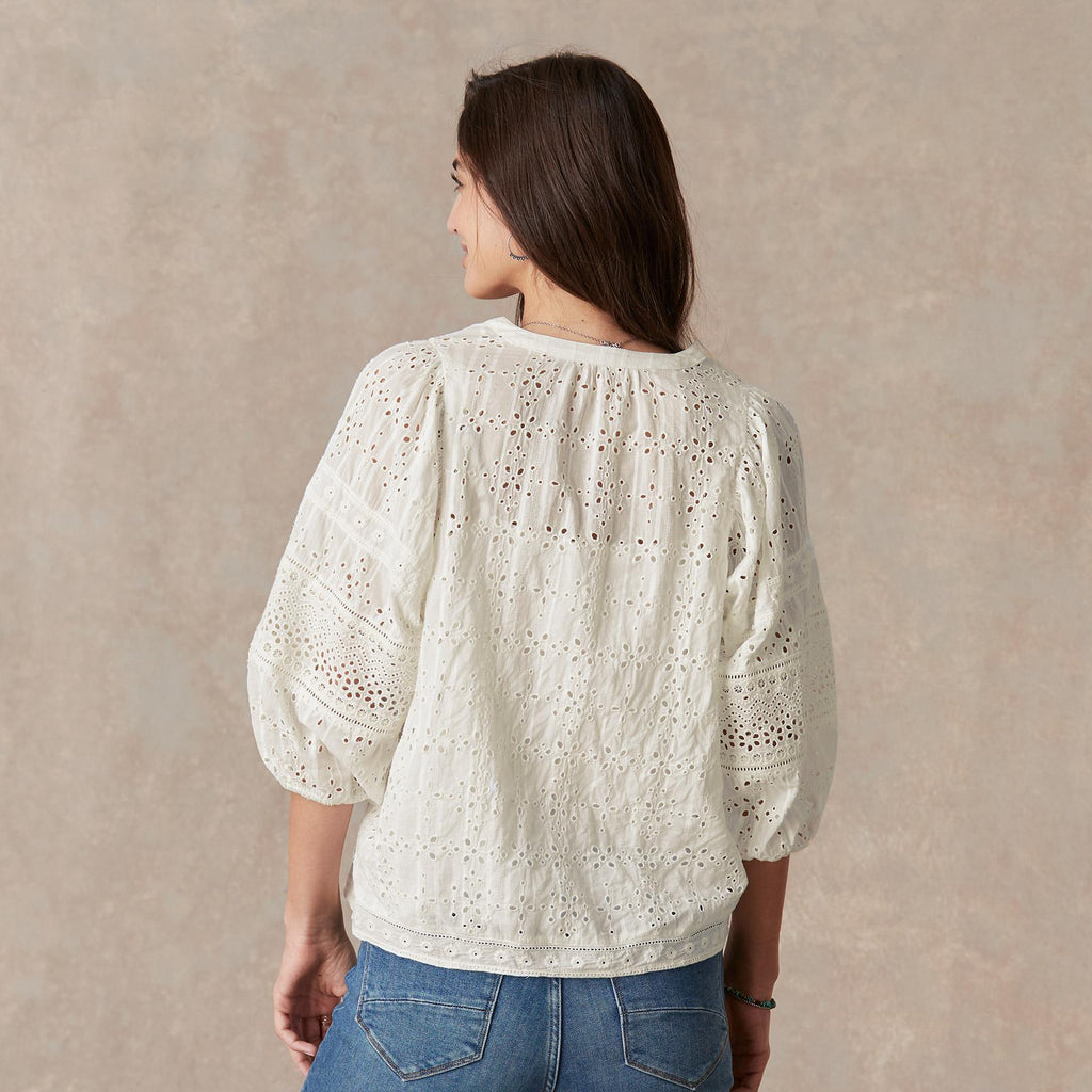 Eyelet Symphony Top. Petite