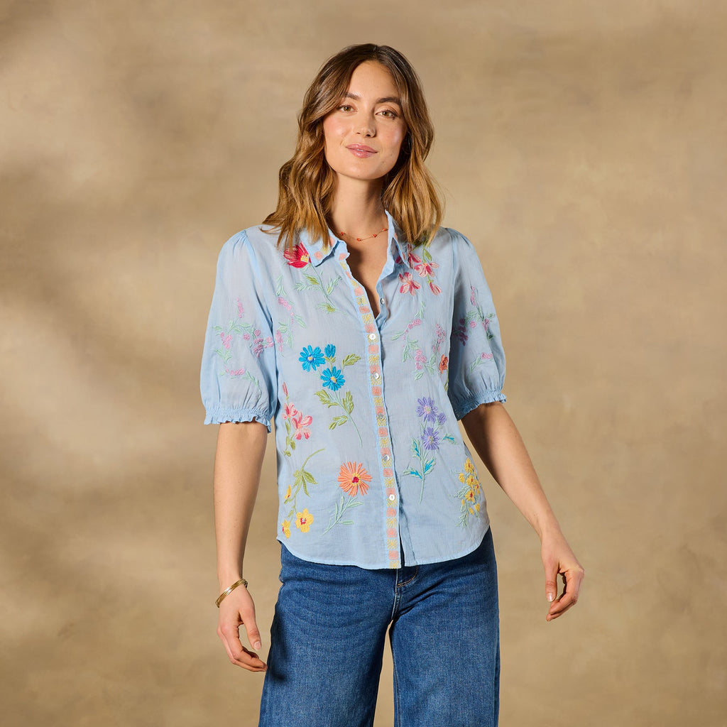 Evangelina Smocked Shirt