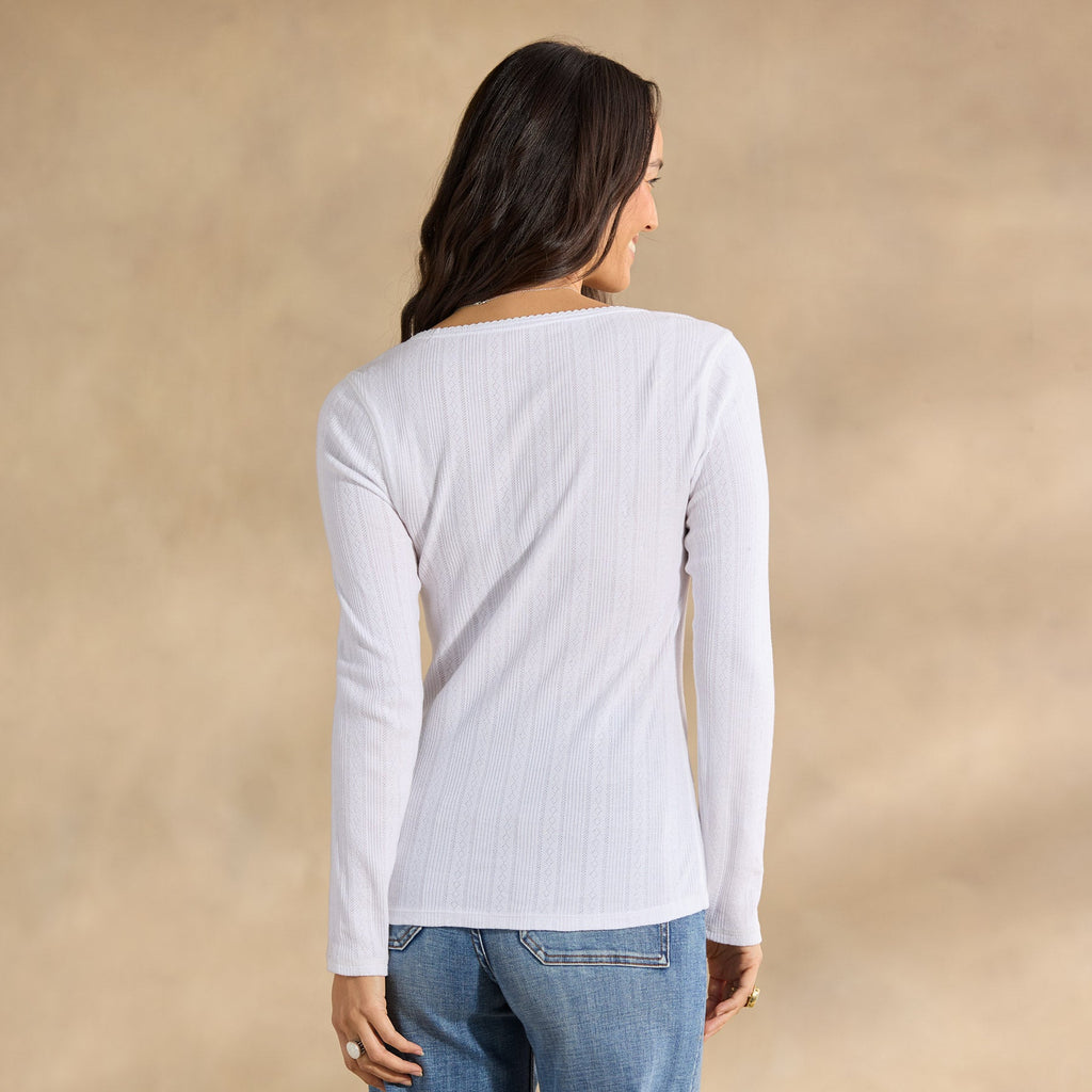 Perfect Pointelle Crewneck