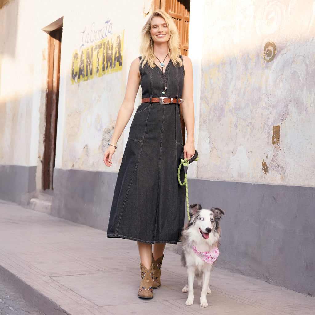 Poppy Denim Dress. Petite