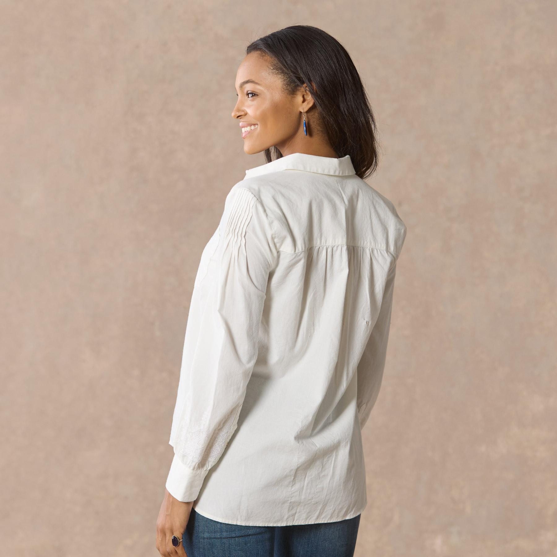 Karla Embroidered Shirt. Petite