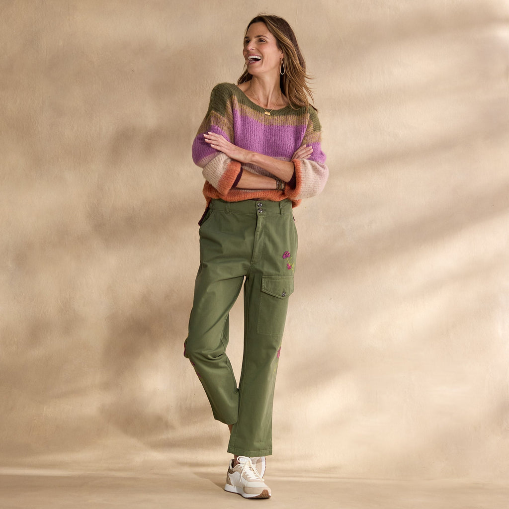 Melissa Embroidered Pants. Petite