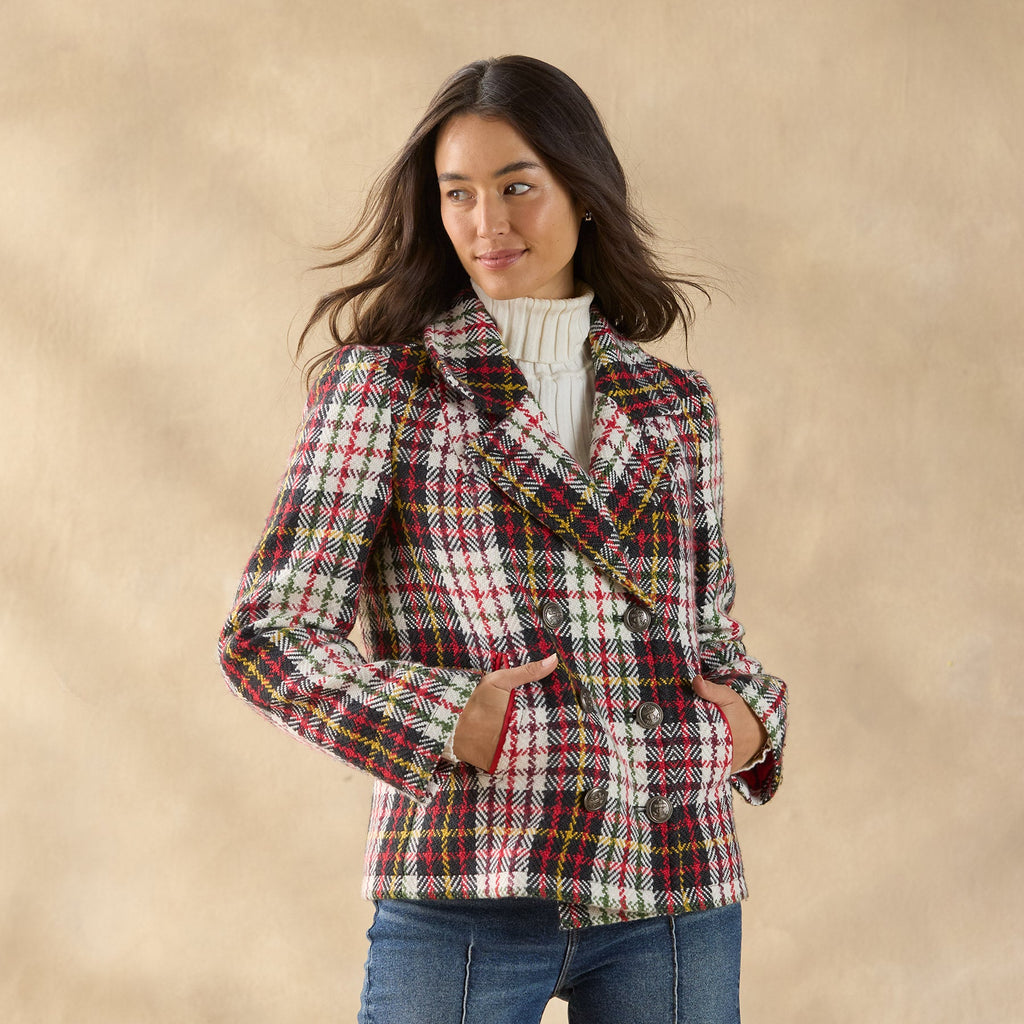 Plaid Alpenhorn Coat. Petite