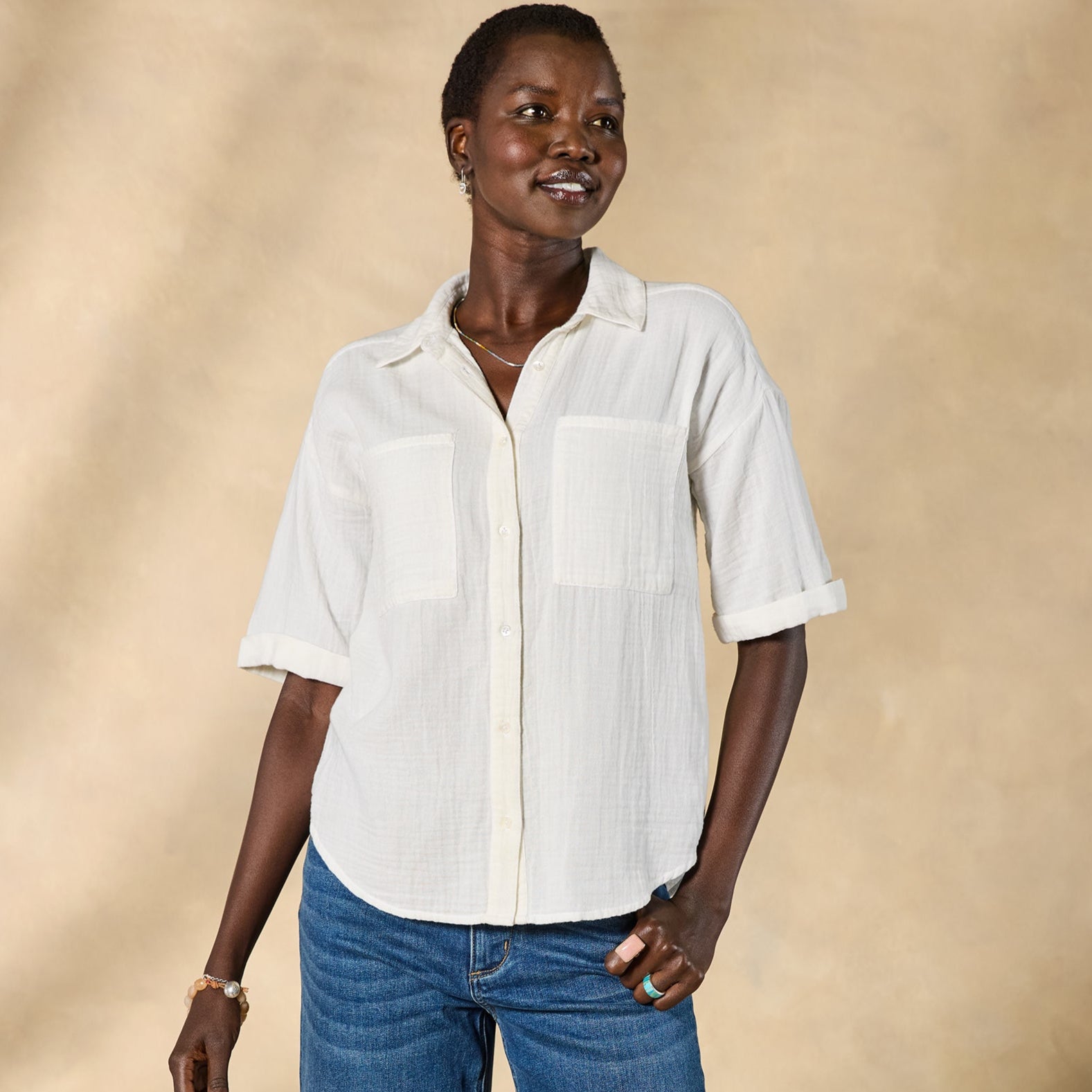 Mona Gauze Camp Shirt