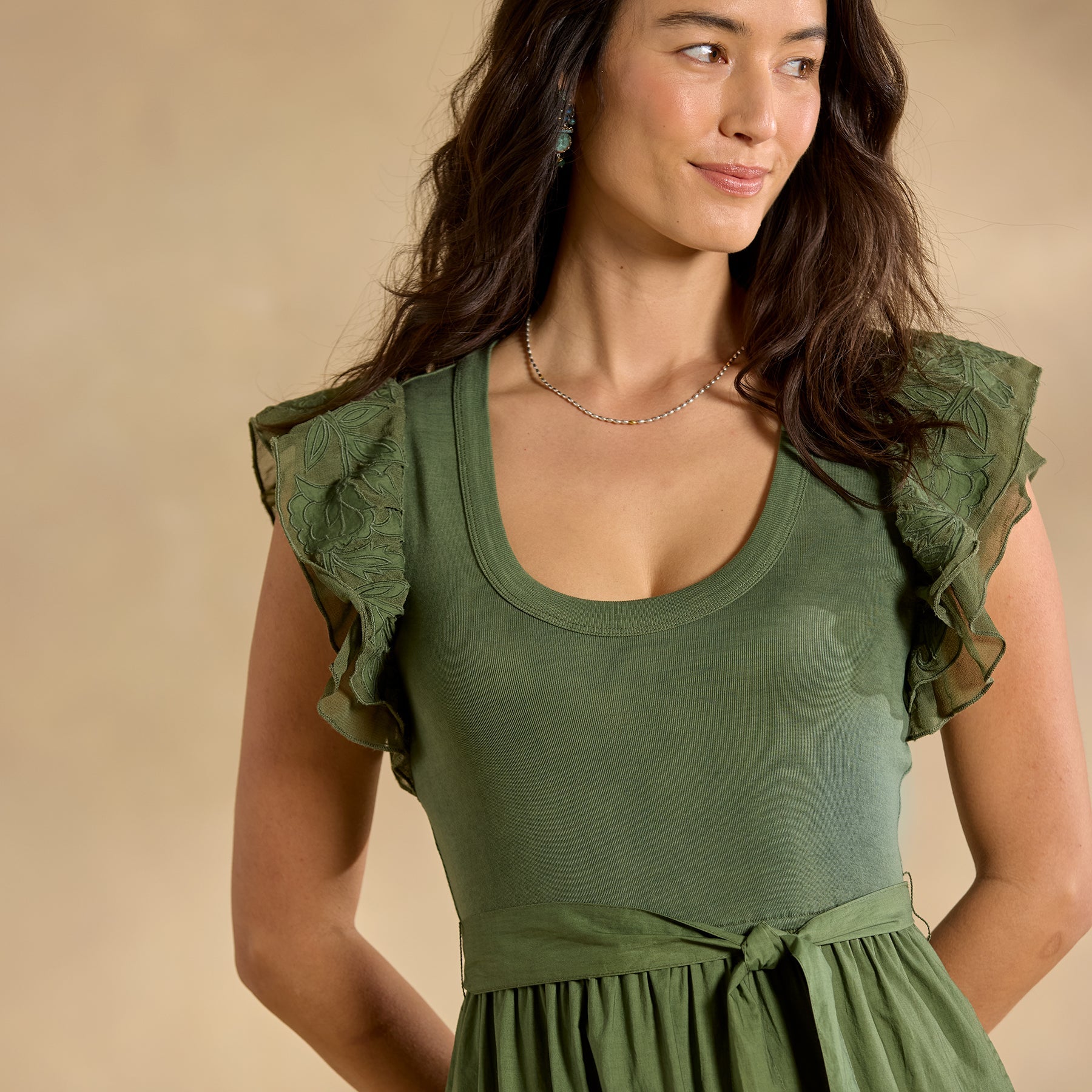 Madera Mixed-Media Dress