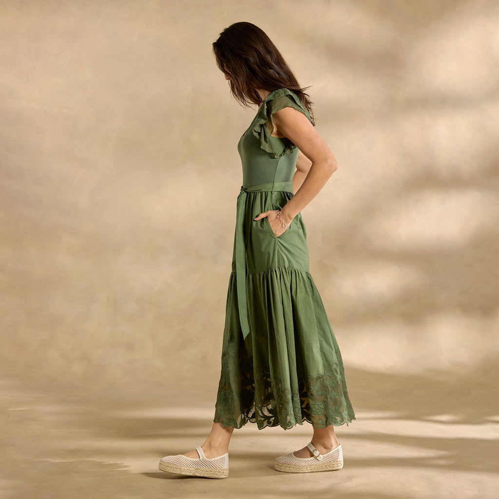 Madera Mixed-Media Dress