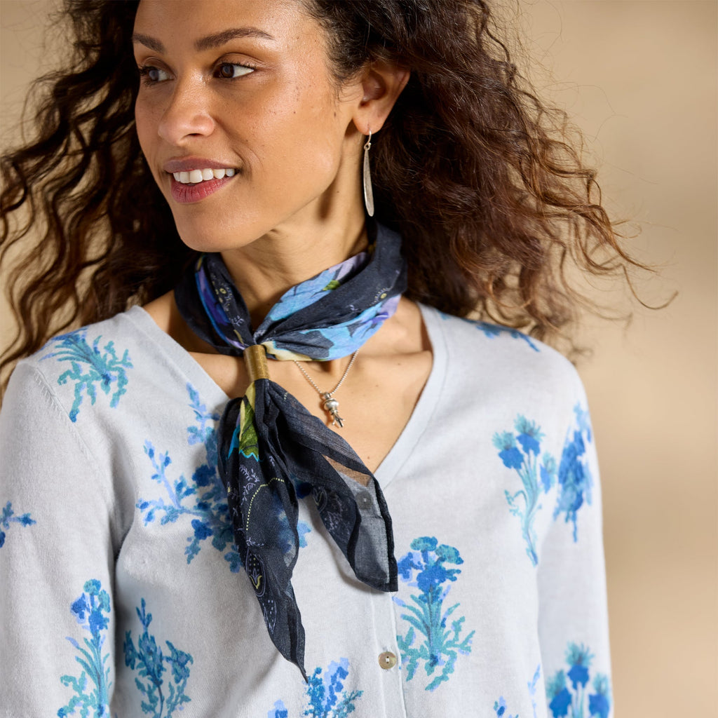 Larkspur Floral Cardigan. Petite