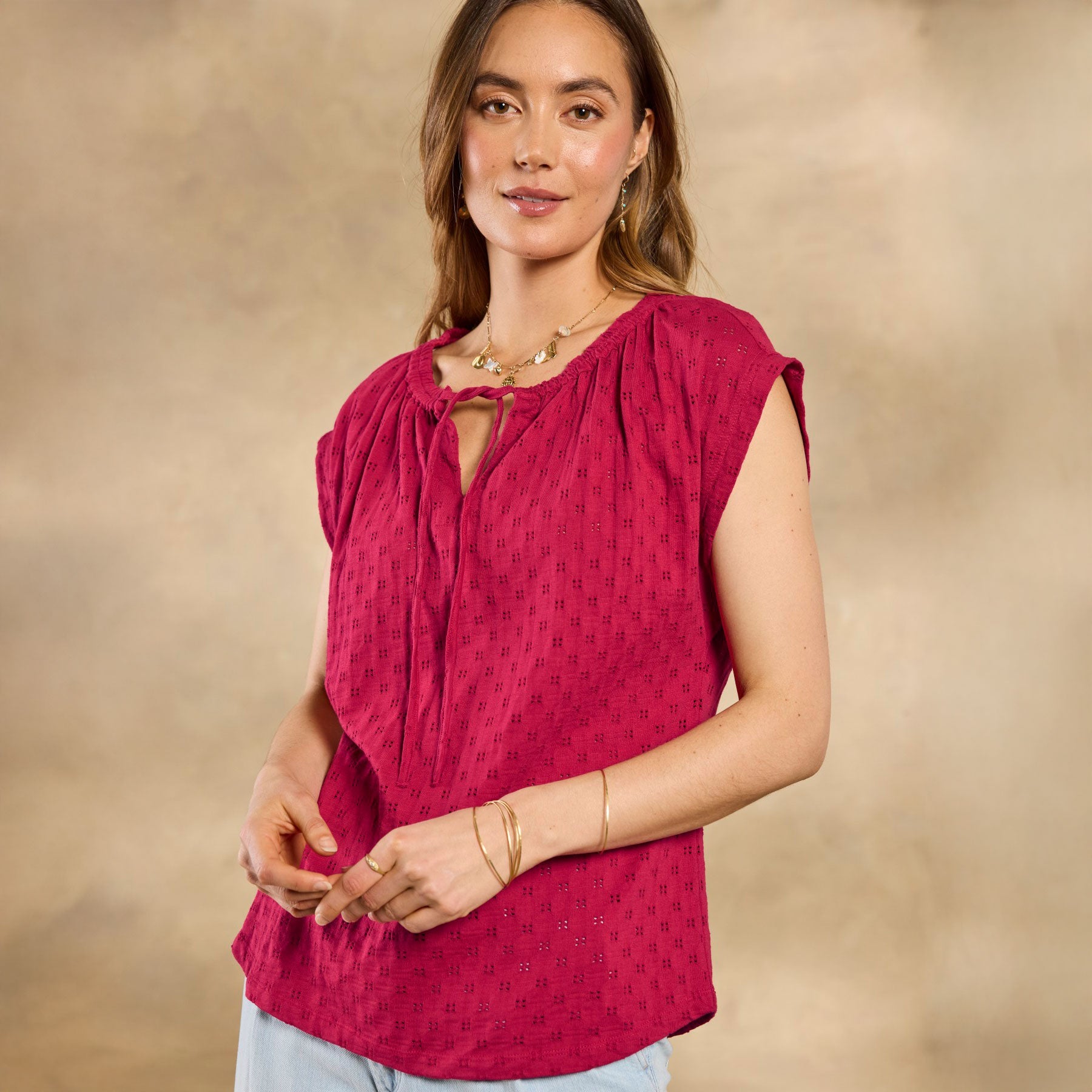 Gia Eyelet Tee